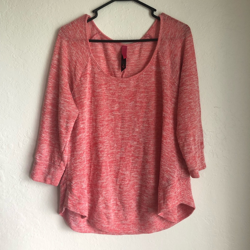 Peach Sweater with 3/4 Sleeves
